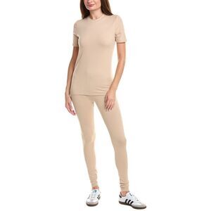 Marion Womens 2Pc Casual Top & Legging Set, Tan